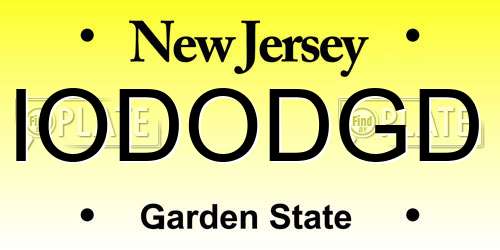 IODODGD New Jersey License Plate