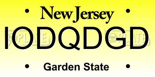 IODQDGD New Jersey License Plate