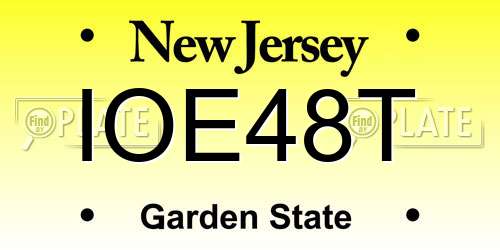 IOE48T New Jersey License Plate