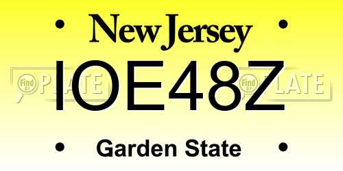 IOE48Z New Jersey License Plate