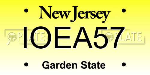 IOEA57 New Jersey License Plate