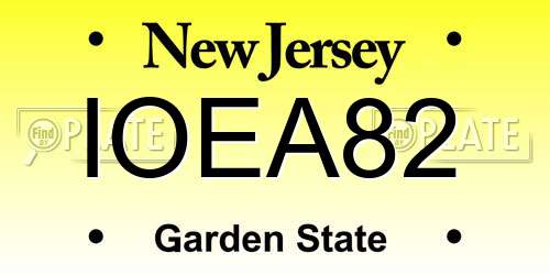IOEA82 New Jersey License Plate