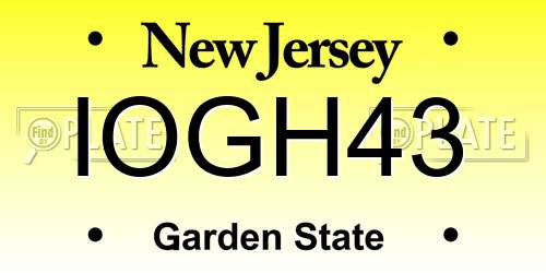 IOGH43 New Jersey License Plate