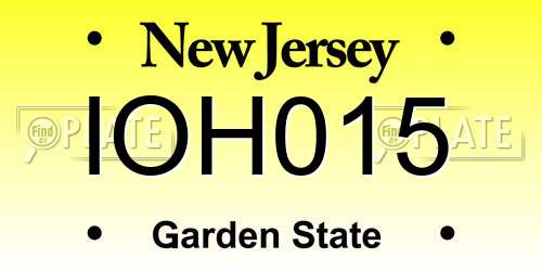 IOH015 New Jersey License Plate