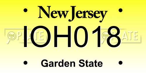 IOH018 New Jersey License Plate