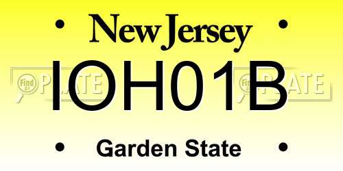 IOH01B New Jersey License Plate