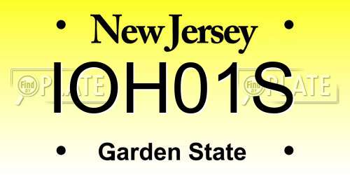 IOH01S New Jersey License Plate