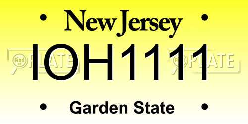 IOH1111 New Jersey License Plate