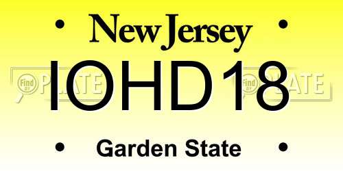 IOHD18 New Jersey License Plate