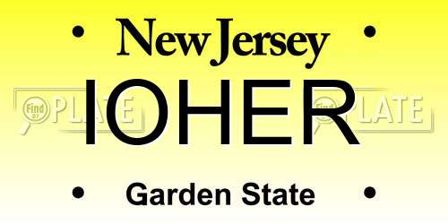 IOHER New Jersey License Plate