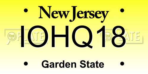IOHQ18 New Jersey License Plate