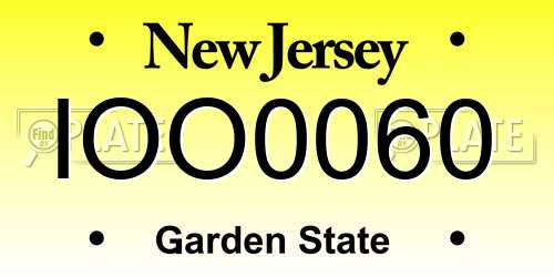 IOO0060 New Jersey License Plate