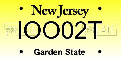 IOO02T New Jersey License Plate