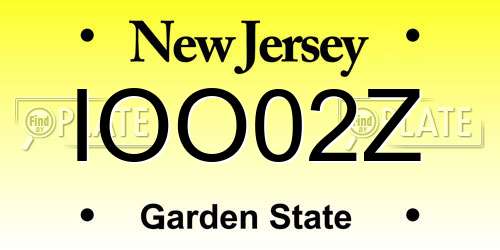 IOO02Z New Jersey License Plate