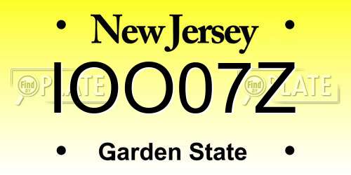 IOO07Z New Jersey License Plate