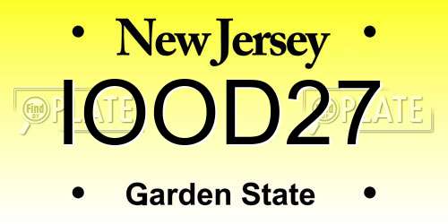 IOOD27 New Jersey License Plate