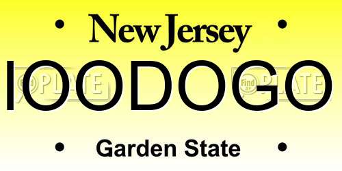 IOODOGO New Jersey License Plate