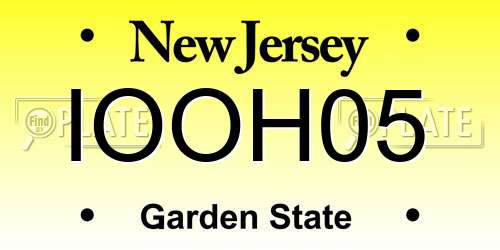 IOOH05 New Jersey License Plate