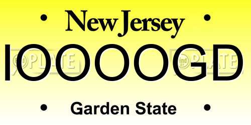IOOOOGD New Jersey License Plate