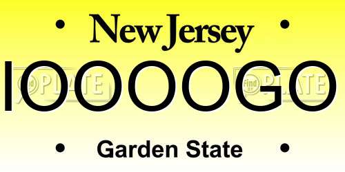 IOOOOGO New Jersey License Plate
