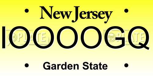 IOOOOGQ New Jersey License Plate