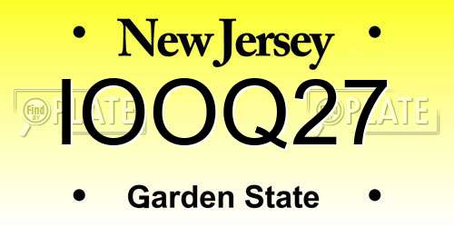 IOOQ27 New Jersey License Plate