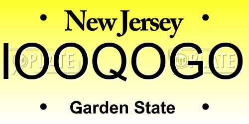 IOOQOGO New Jersey License Plate