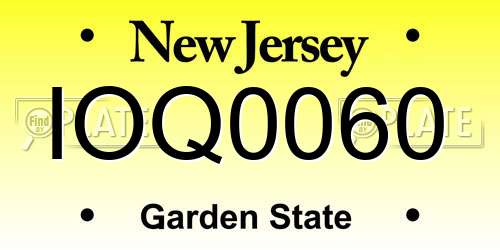 IOQ0060 New Jersey License Plate