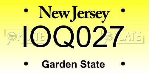 IOQ027 New Jersey License Plate