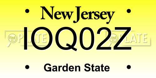 IOQ02Z New Jersey License Plate
