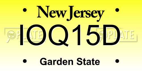 IOQ15D New Jersey License Plate