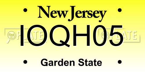 IOQH05 New Jersey License Plate