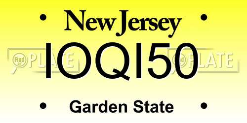 IOQI50 New Jersey License Plate
