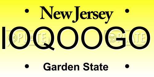 IOQOOGO New Jersey License Plate