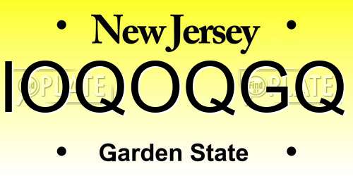 IOQOQGQ New Jersey License Plate