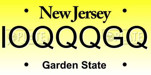 IOQQQGQ New Jersey License Plate
