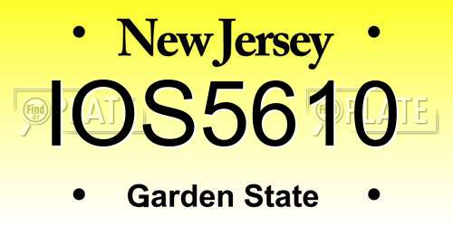 IOS5610 New Jersey License Plate