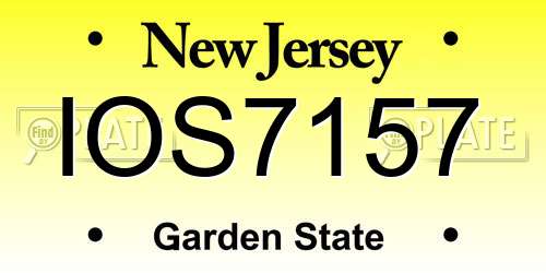 IOS7157 New Jersey License Plate