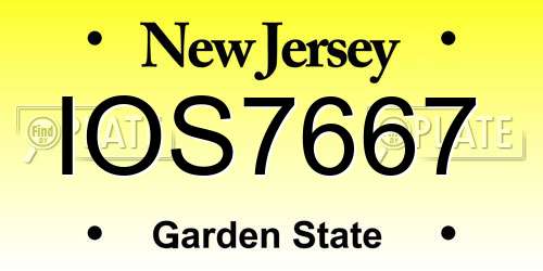 IOS7667 New Jersey License Plate
