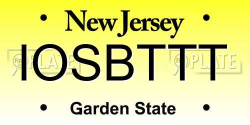 IOSBTTT New Jersey License Plate