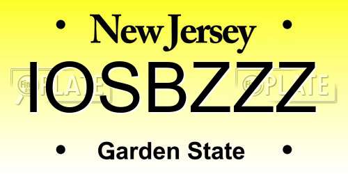 IOSBZZZ New Jersey License Plate