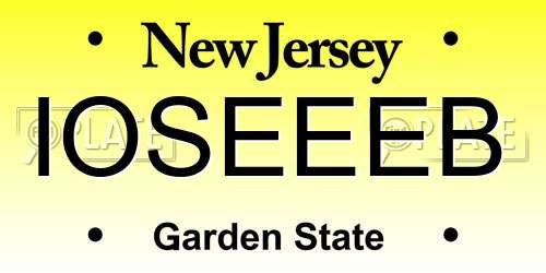 IOSEEEB New Jersey License Plate