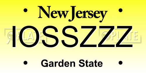 IOSSZZZ New Jersey License Plate
