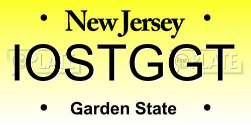 IOSTGGT New Jersey License Plate