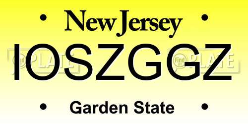 IOSZGGZ New Jersey License Plate