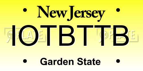 IOTBTTB New Jersey License Plate