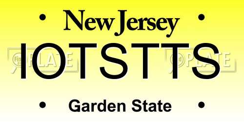 IOTSTTS New Jersey License Plate