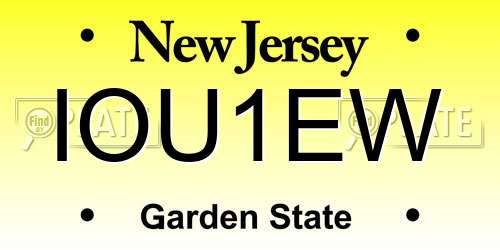 IOU1EW New Jersey License Plate