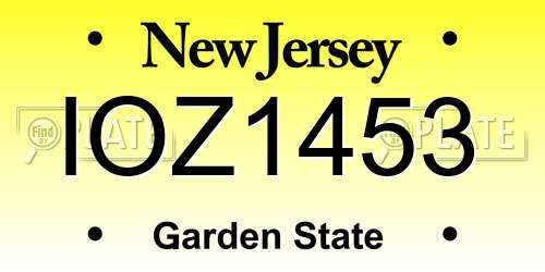 IOZ1453 New Jersey License Plate