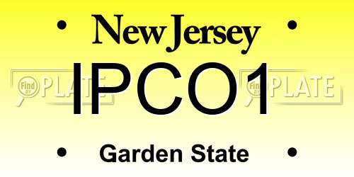 IPCO1 New Jersey License Plate